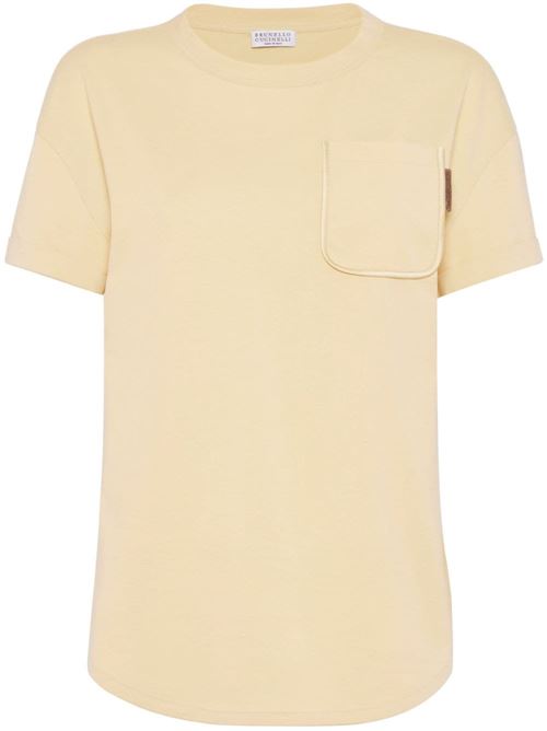 Light yellow cotton t-shirt Brunello Cucinelli | M0T81EH900C9595